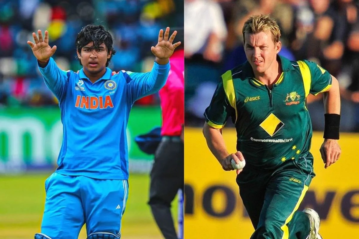 Brett Lee and Vaibhav Suryavanshi