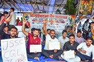 Jharkhand students protest over recruitment exam irregularities.