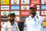Pakistan captain Babar Azam and West Indies captain Roston Chase with the trophy, West Indies vs Pakistan,