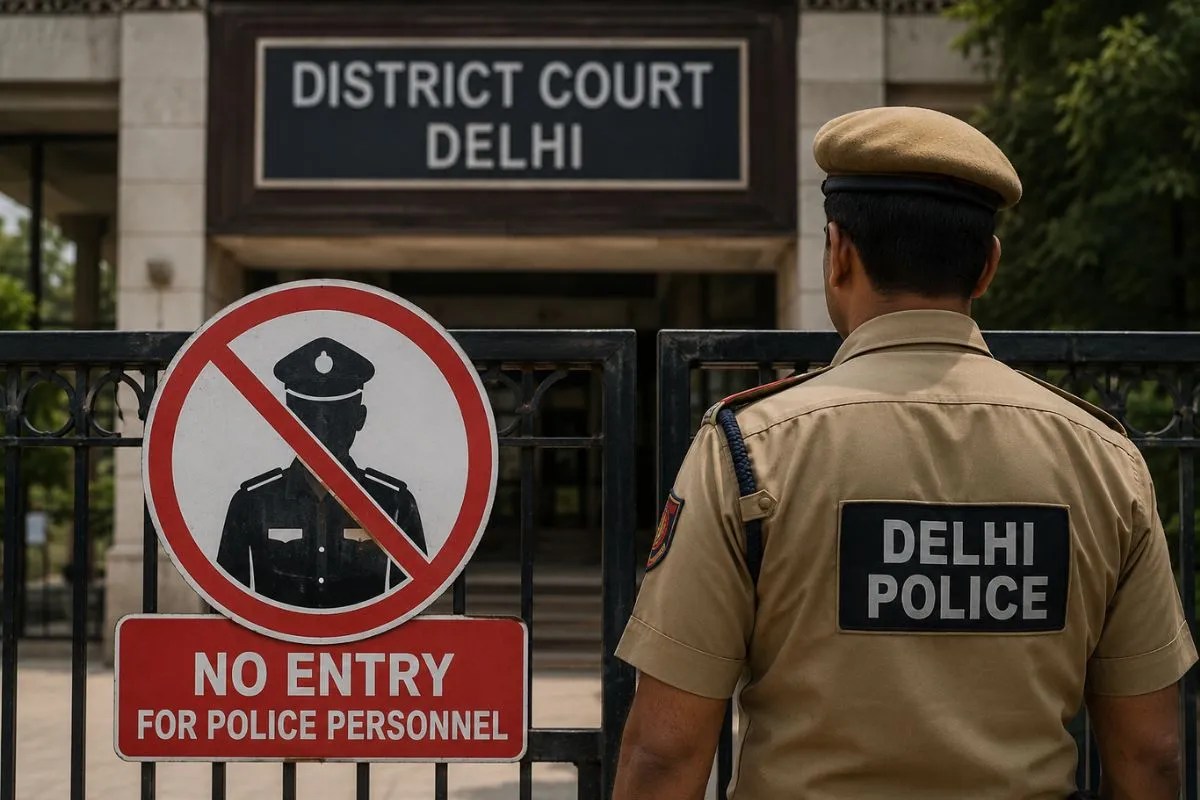 Karkardooma court police entry ban
