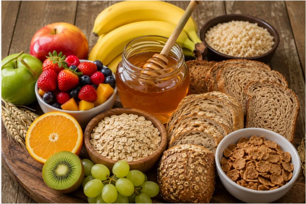 Fruits, honey and carbs