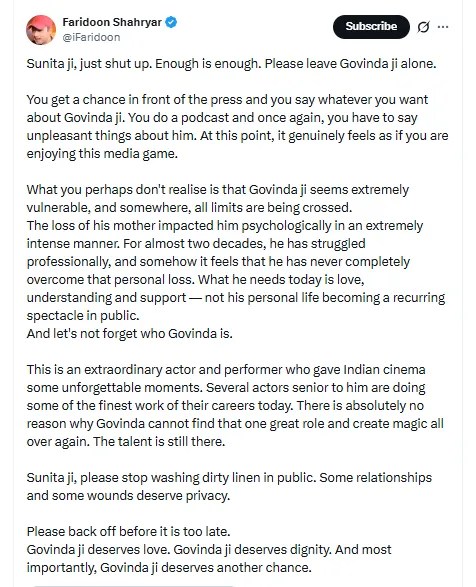 Sunita Ahuja-Govinda Controversy