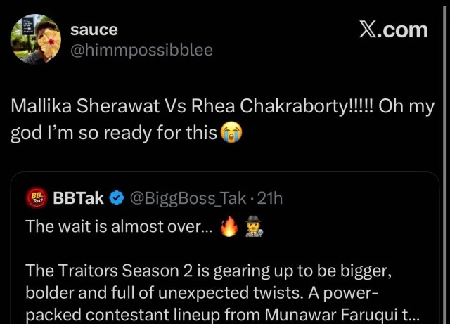 Mallika Sherawat taunts Rhea Chakraborty