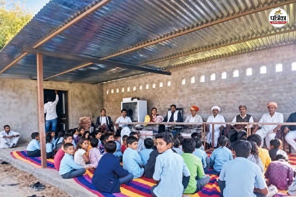 rajasthan jalore villagers made tin shed school building set an example