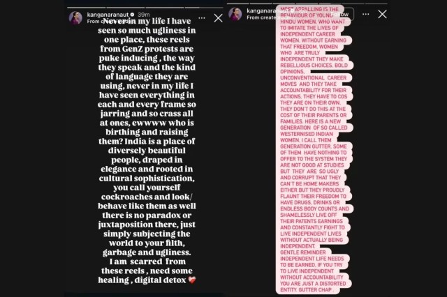 Kangana Ranaut statement on Gen Z