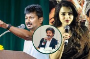 Vijay TVK party Udhaystalin, Cauvery water rally controversy, Trisha Krishnan news