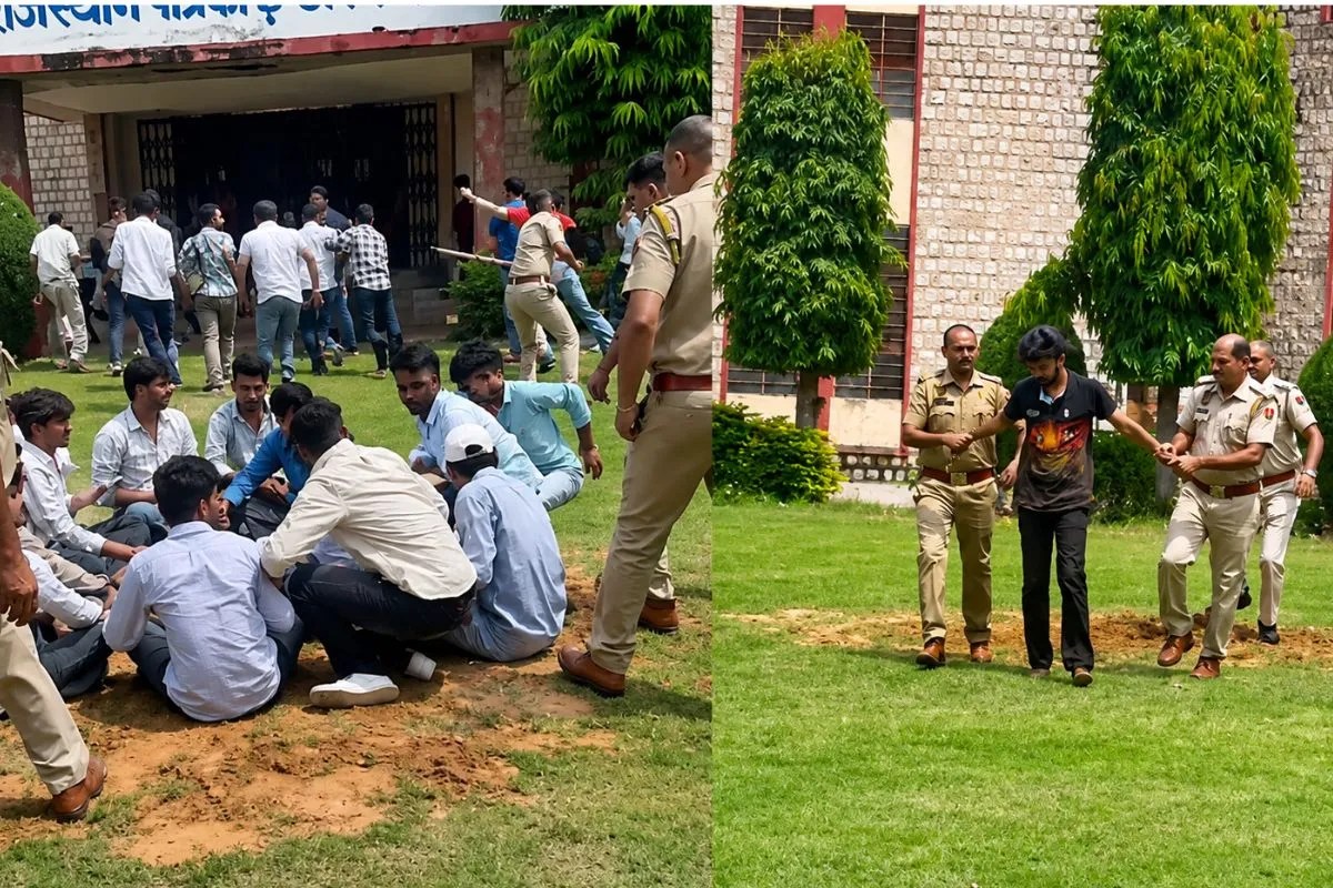 rajasthan university lathicharge