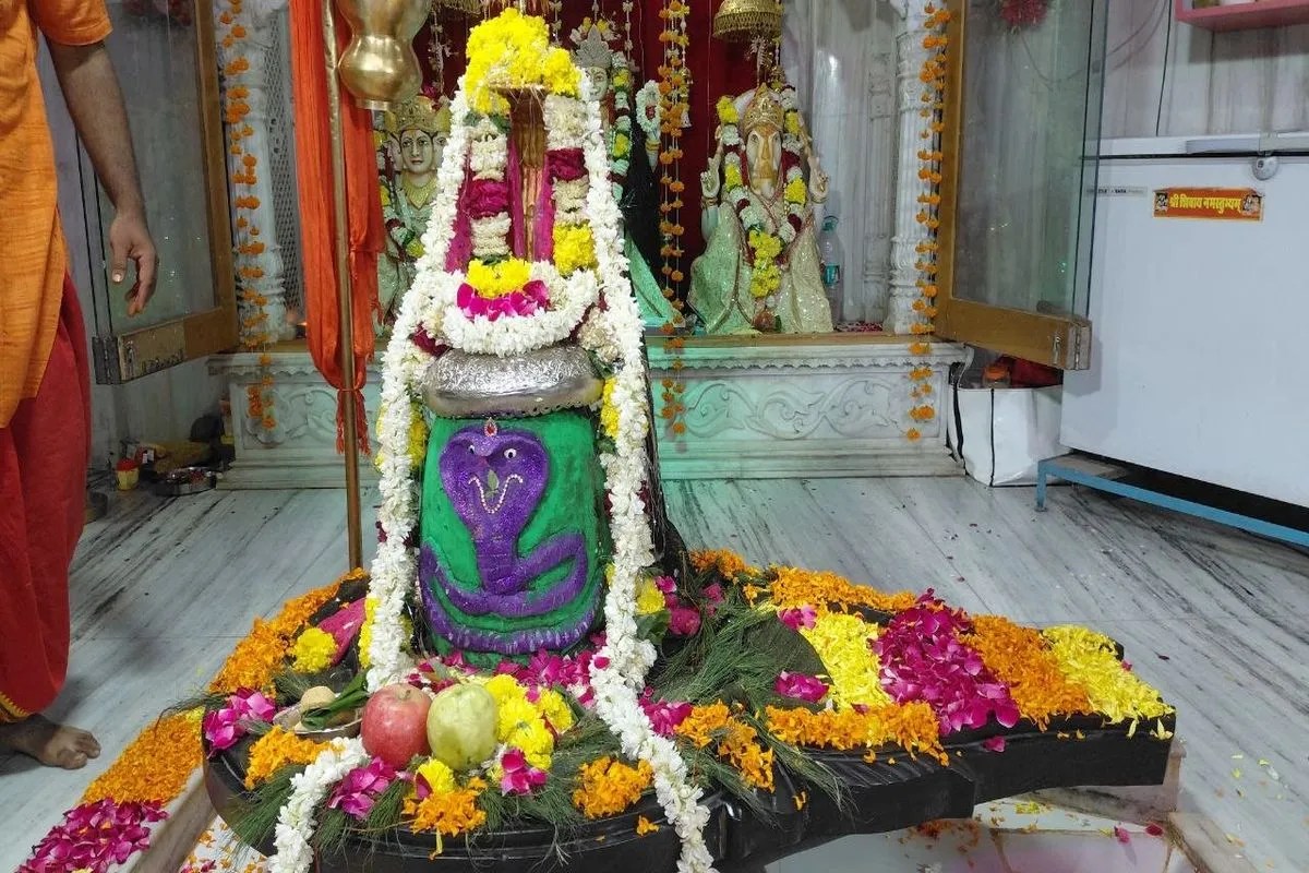Nagaur: The Shivling at the Shanevar Mahadev Temple in Shivbari has been adorned.