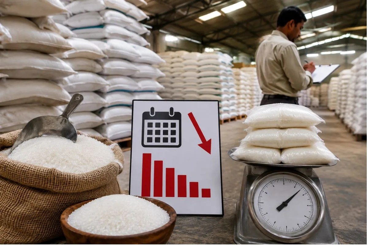 New Sugar Stock Limit For 15 Days