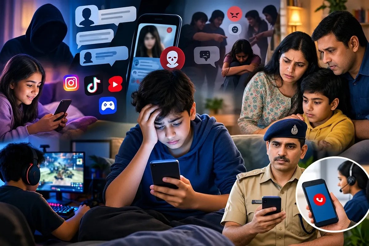 AI generated image of cyber bullying