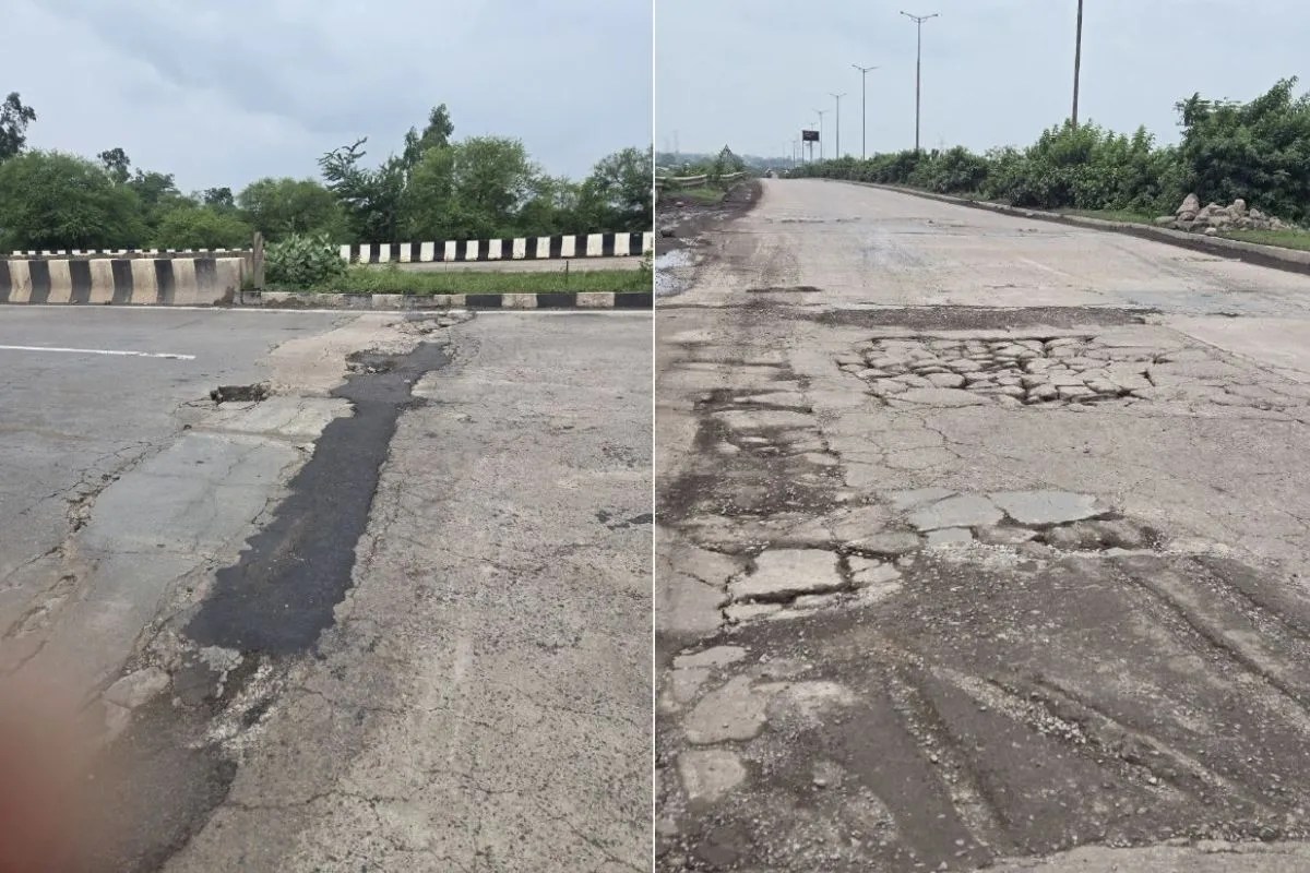 Poor Road Condition Raipur Bilaspur Highway 3000 Patchworks