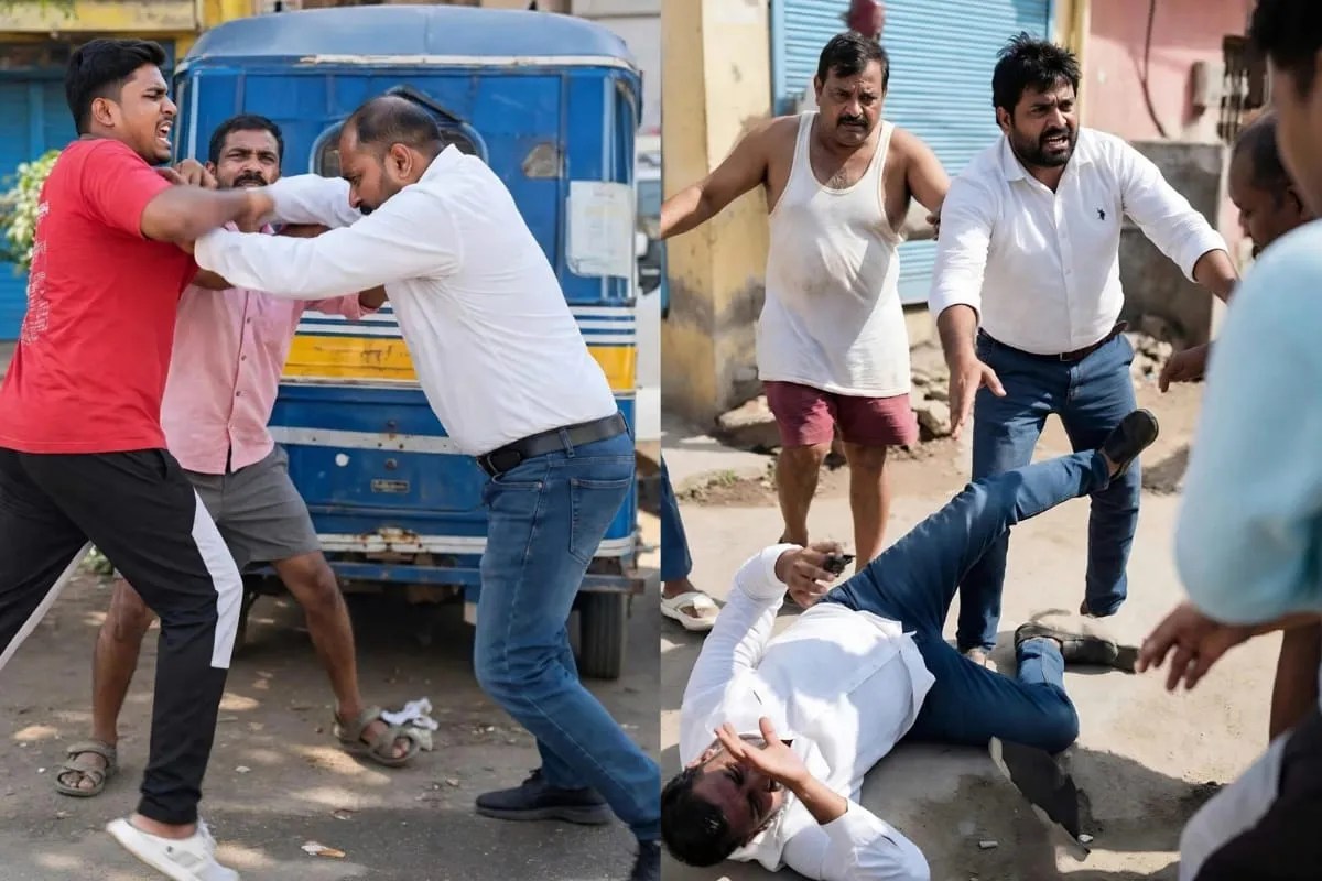 जेई के साथ मारपीट, फोटो सोर्स- X वीडियो ग्रैब