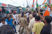अमेठी में कांग्रेस का प्रदर्शन, पुलिस से झड़प, फोटो सोर्स- X वीडियो ग्रैब
