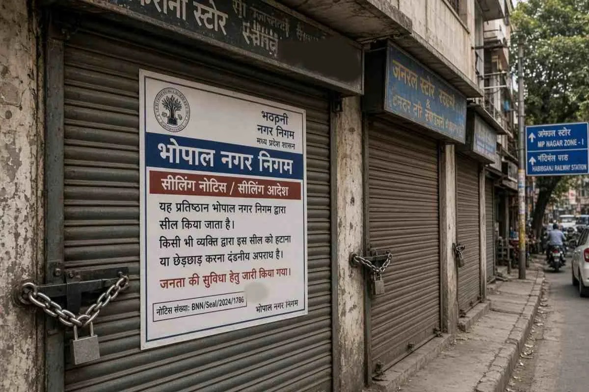 बंद दुकानों पर नगर निगम को पोस्टर, प्रतिकात्मक फोटो (Photo Source: AI Image)