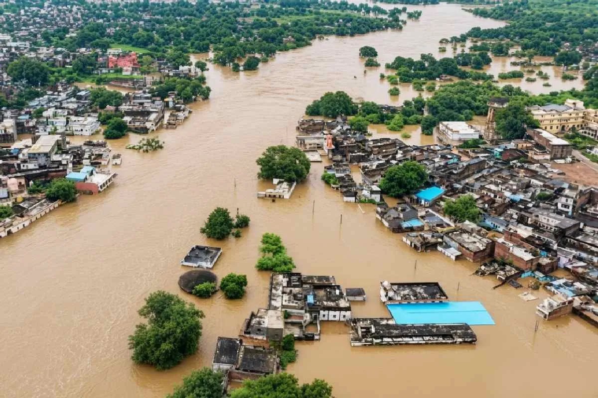 सतना जिले में बाढ़ (Photo Source - Patrika)