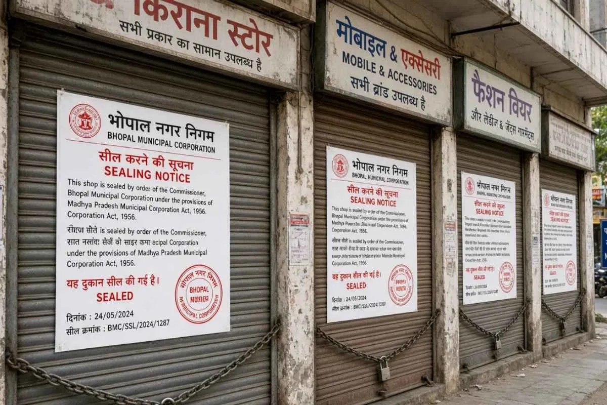दुकानों में लगे नगरनिगम पोस्टर, प्रतिकात्मक फोटो (Photo Source: AI Image)