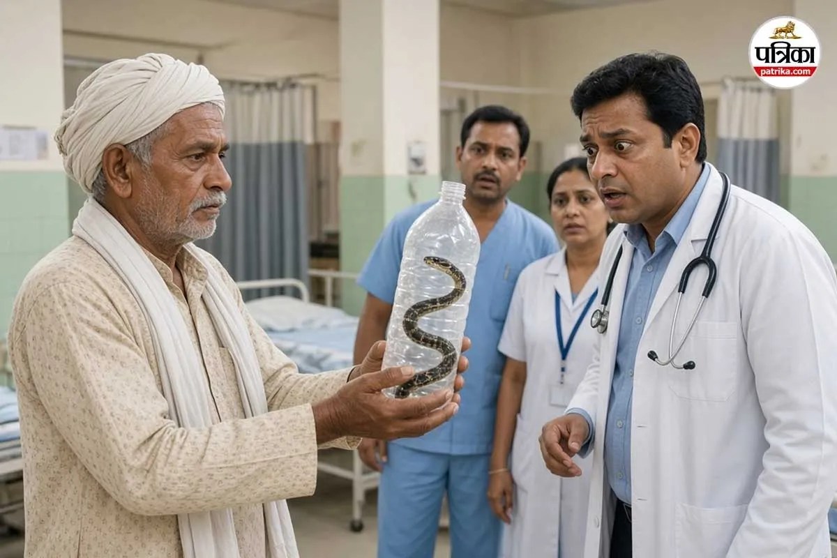 बोतल में सांप देखकर चौंके डॉक्टर
