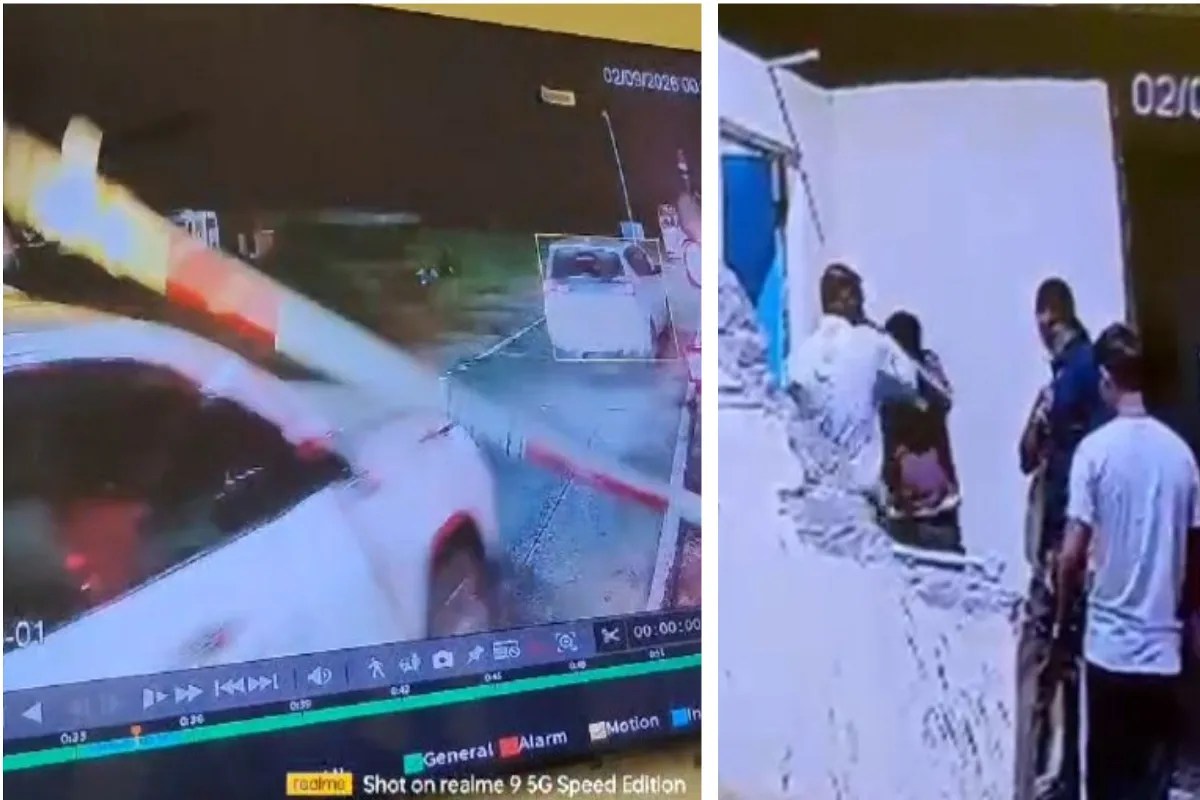 Toll barrier fell on Minister Car