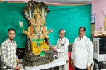 Eco-friendly: A six-foot-tall Ganesha idol made from 28,000 punga corn husks in Bina