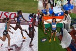 Vithya Ramraj on a fantastic run to win the Bronze Medal