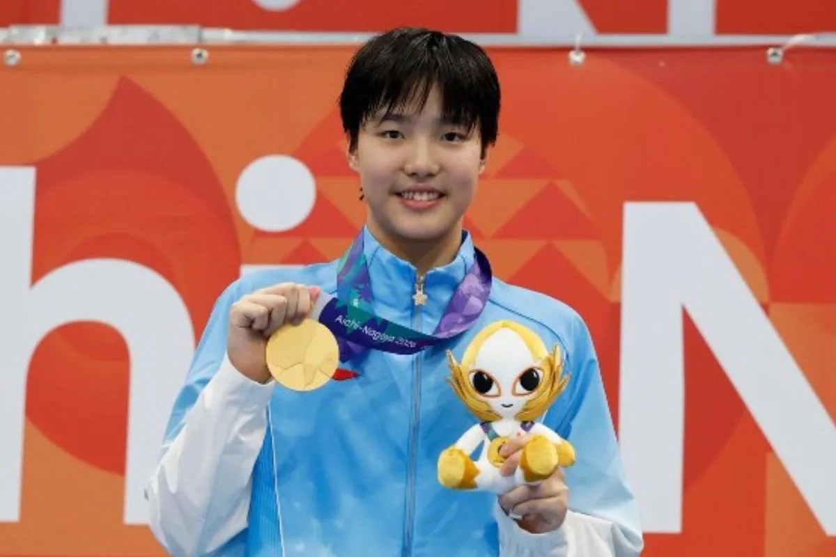 Yu Zidi Asian Games Gold hat-trick.