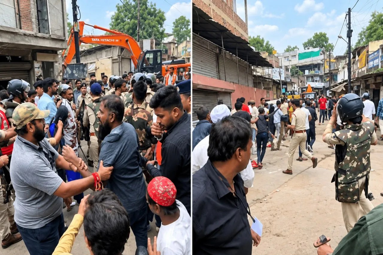 इंदौर में बिगड़े हालात, लोगों की भीड़ ने एडिशनल डीसीपी को जमीन पर गिराया | Adcp Dishesh Agarwal Knocked To The Ground In Indore इंदौर में बिगड़े हालात, लोगों की भीड़ ने एडिशनल डीसीपी को जमीन पर गिराया | Adcp Dishesh Agarwal Knocked To The Ground In Indore