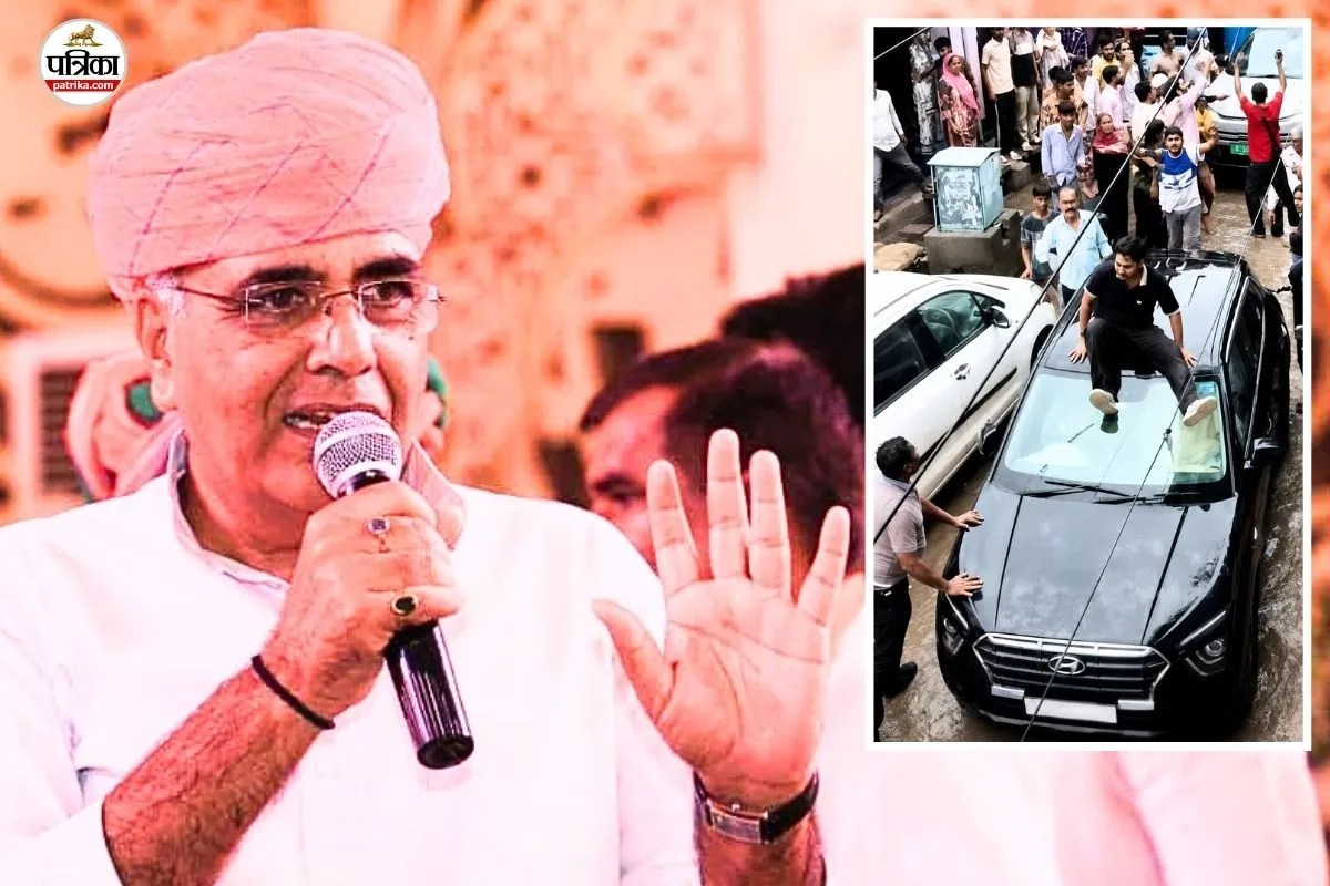 amer congress mla prashant sharma protested black flags shown in jaipur
