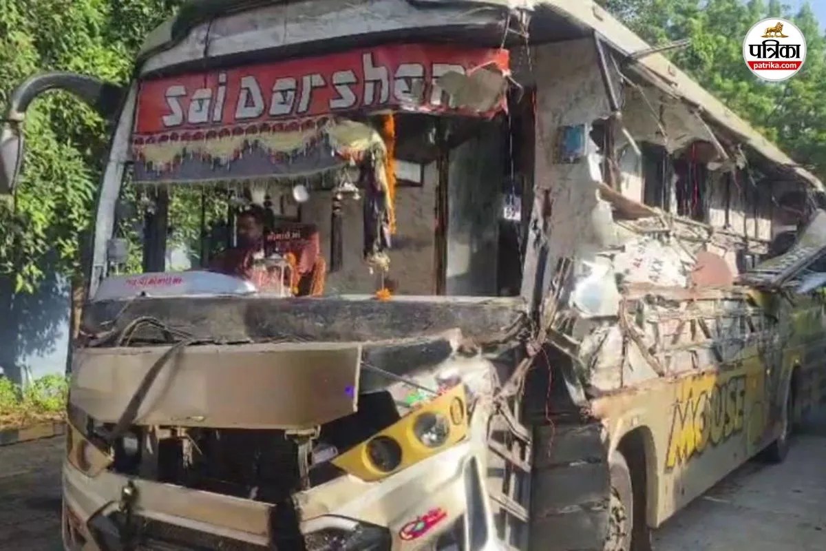 gujarat expressway bus truck accident rajasthan passengers