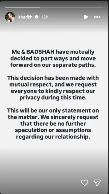 Badshah-Isha Rikhi Divorce