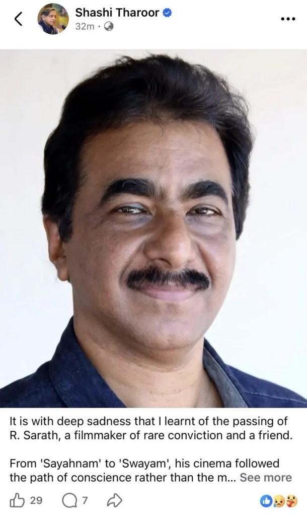 R Sarath Passes Away
