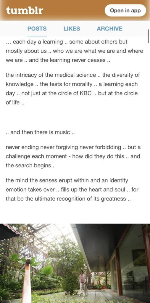 Amitabh Bachchan Blog On Life