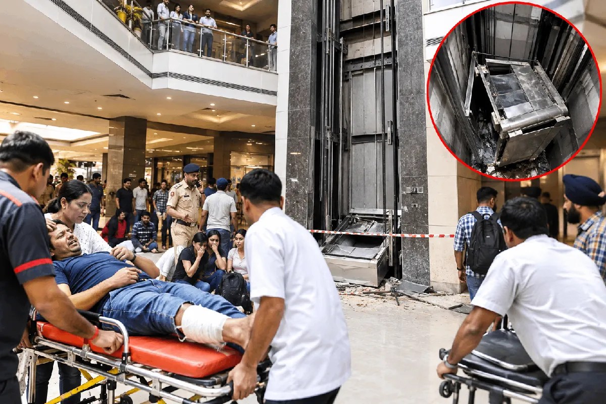 इंदौर के नवलखा कॉम्प्लेक्स की लिफ्ट गिरी, पंजाब से आए 6 लोग घायल