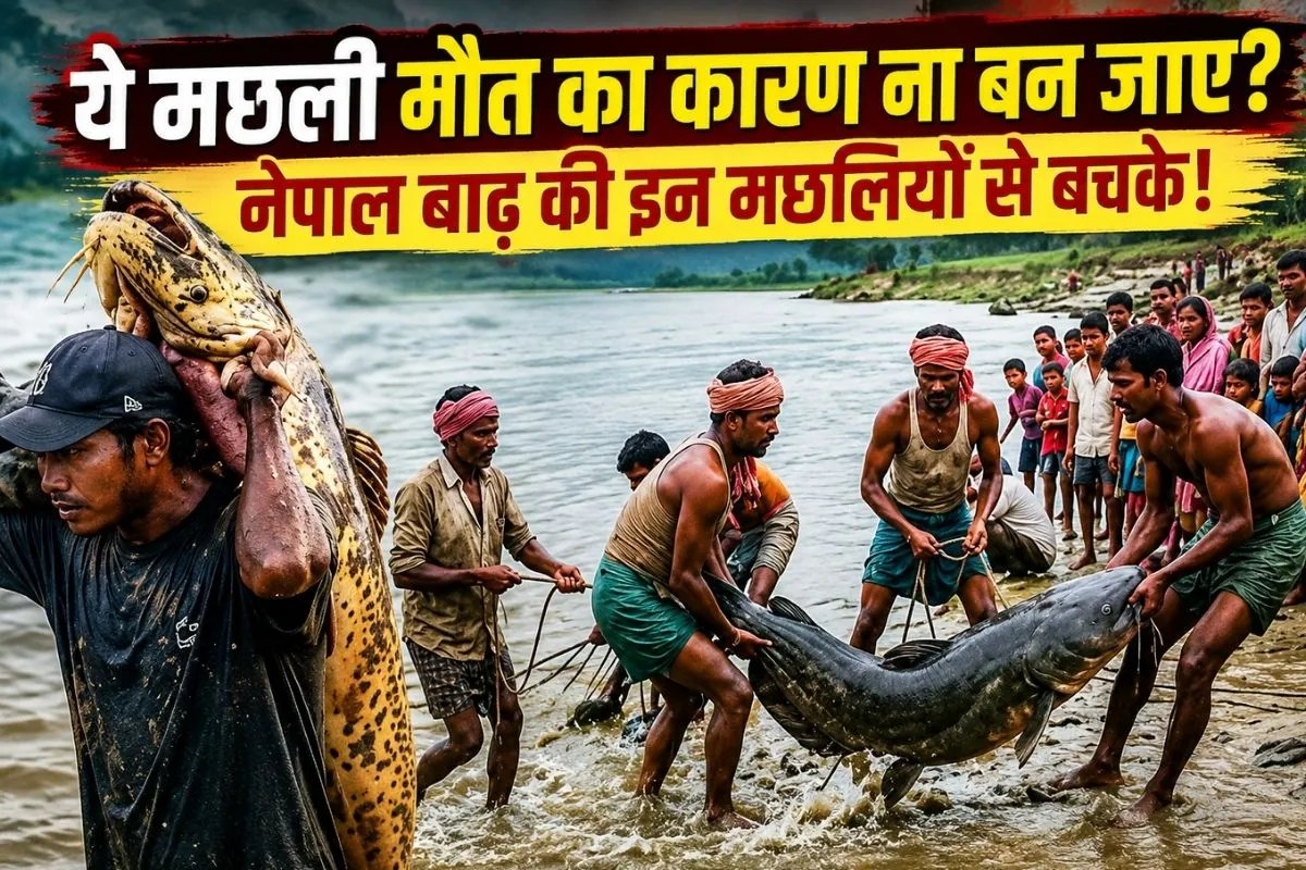 nepal flood big fish