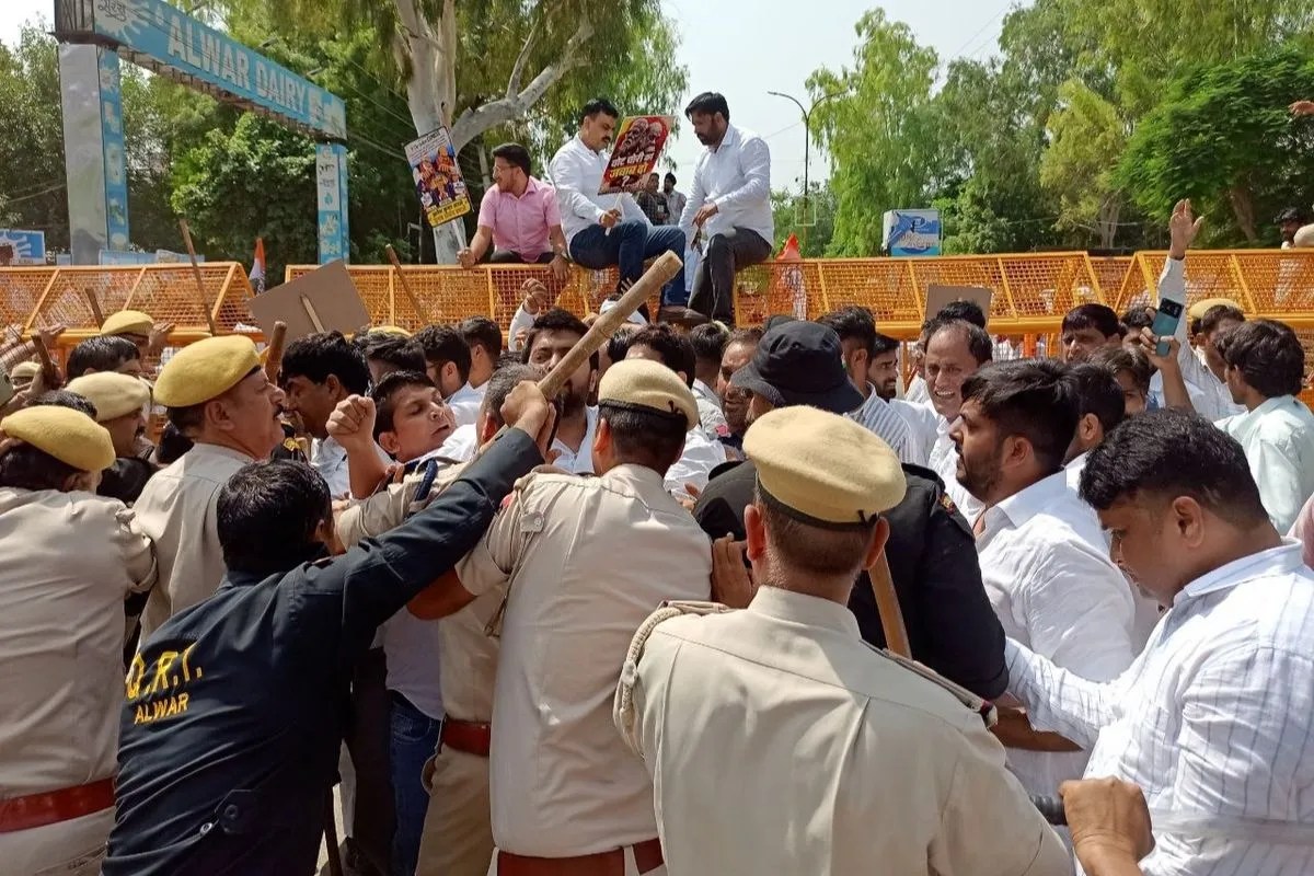 alwar congress protest