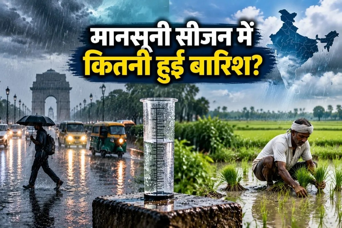 rainfall during monsoon season in India