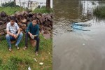 rewa car swept away redwa river