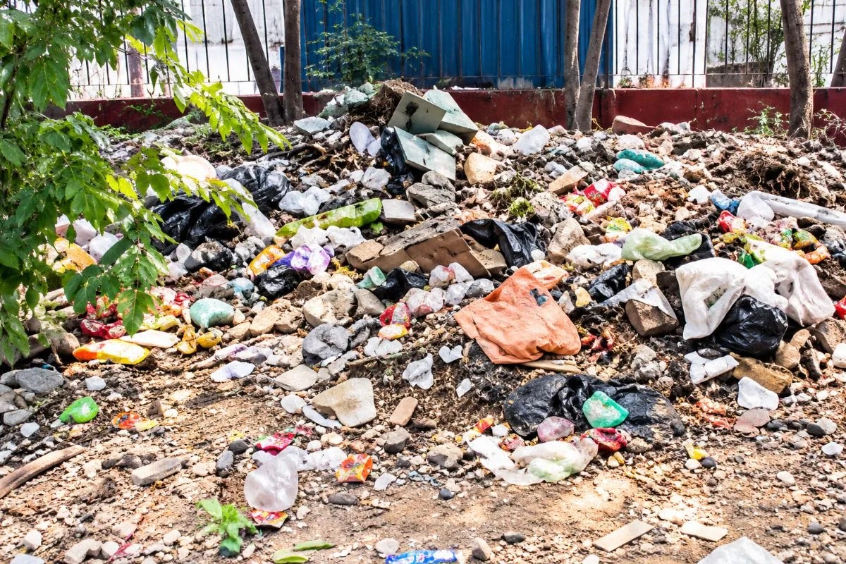 trash on road