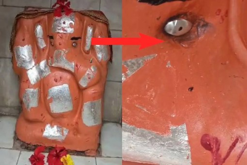 ujjain ganesh idol tears viral video