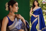 Blue Saree Styling, Royal Blue Saree