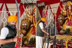 about-bjp-mla-brijbhushan-rajput-shastra-puja-200-weapons-151-swords