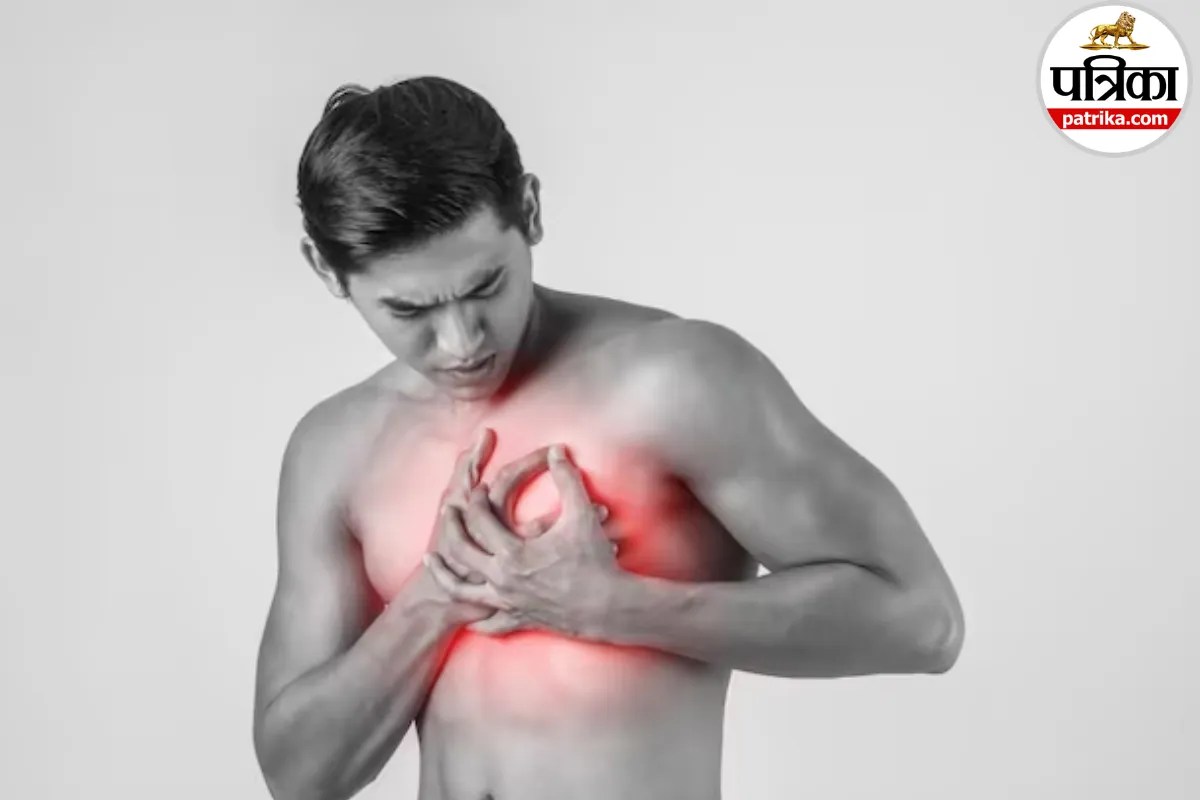 Human chest anatomy diagram showing difference between digestive gas pain in stomach and heart attack blockages in coronary arteries