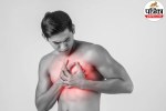 Human chest anatomy diagram showing difference between digestive gas pain in stomach and heart attack blockages in coronary arteries
