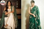 green navratri outfit, green saree styling
