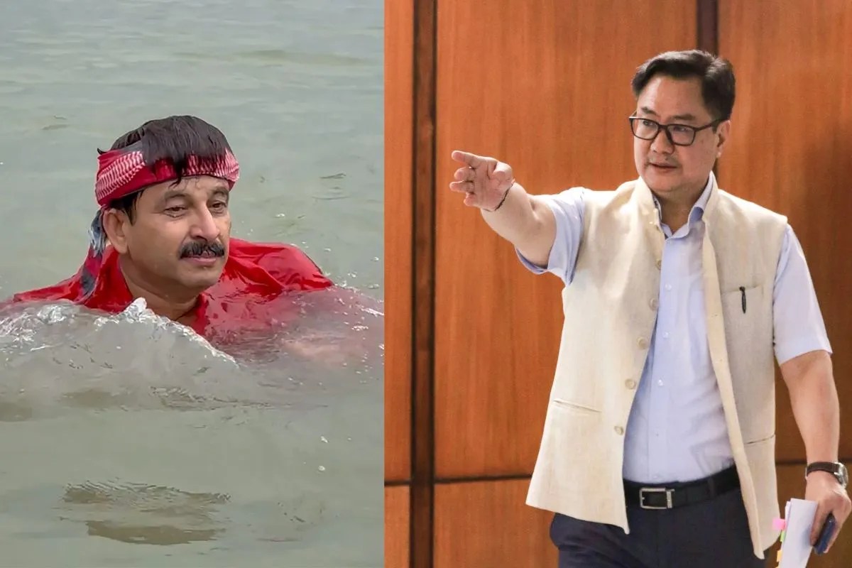 यमुना में डुबकी लगाने वाले मनोज तिवारी को किरेन रिजिजू की चुनौती, बोले- आइए करते हैं स्विमिंग कॉम्पिटिशन