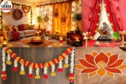 Red Theme Navratri Decoration, Navratri Decoration Ideas
