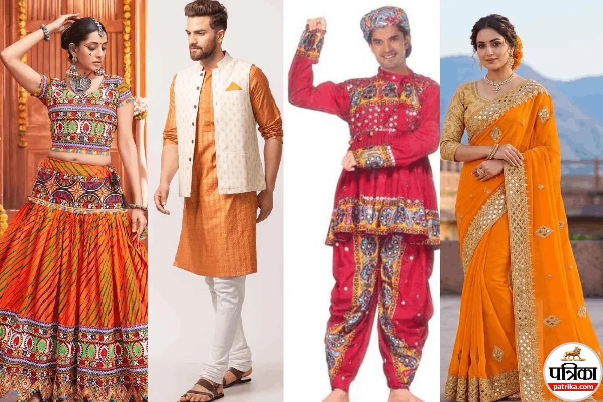 Navratri Garba Outfit Ideas, Orange Garba Outfit