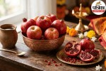 Fresh red apples and pomegranates kept for Navratri fasting diet