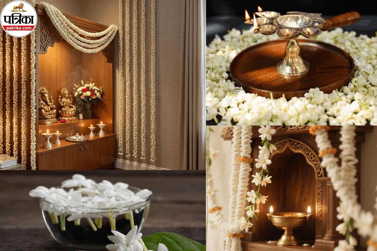 White Flower Decoration, Navratri Decoration Ideas