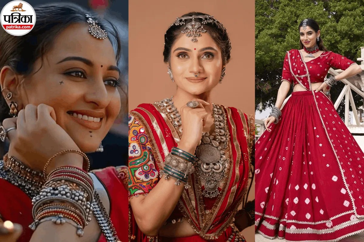 Red Navratri Outfit Ideas, Red Chaniya Choli
