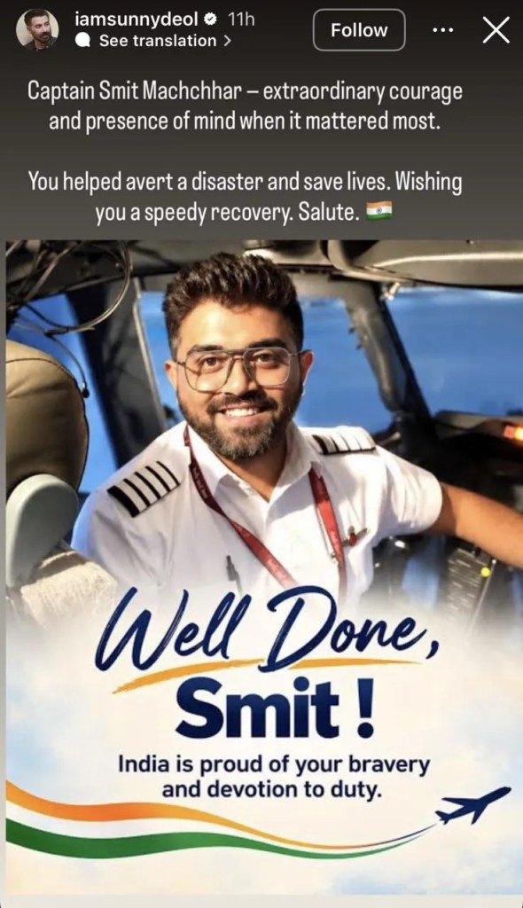 Sunny Deol and Vicky Kaushal Post On Smit Machchhar